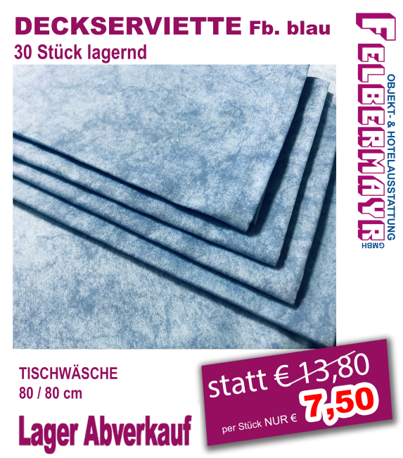 DECKSERVIETTE Fb. blau